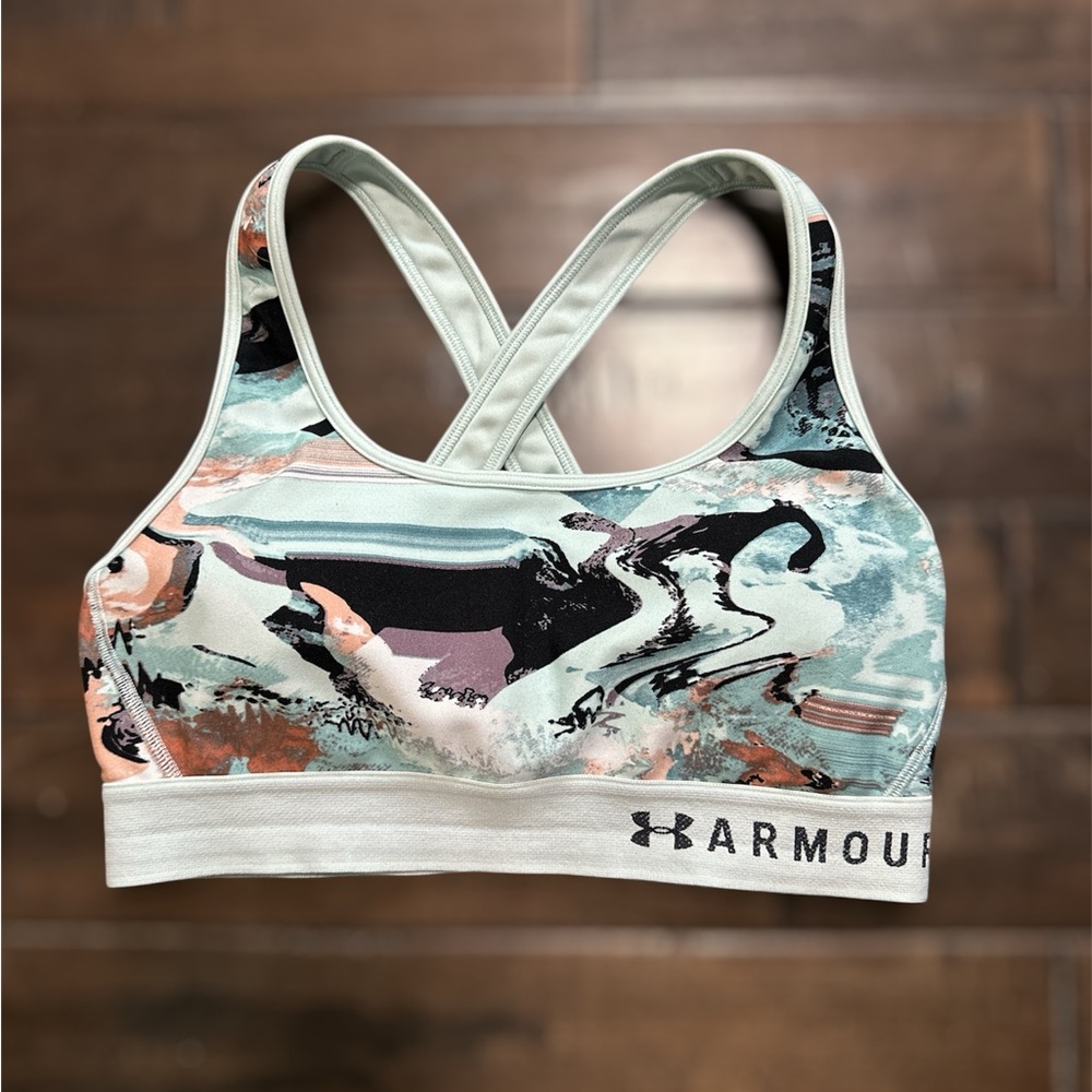 Under Armour Women's Armour Mid Crossback Printed Sports Bra